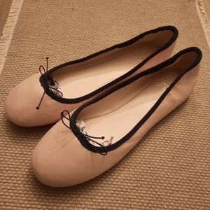 J. CREW ZOE LIGHT PINK LEATHER ROUND TOE BALLET FLATS